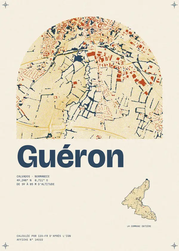 Affiche de Guéron, calculée par 123-fr d'après l'IGN