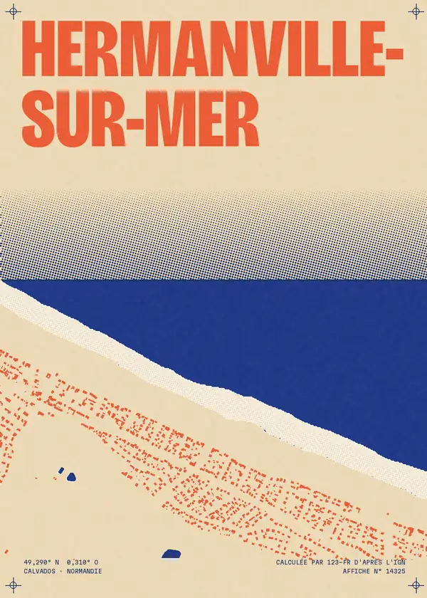 Affiche de Hermanville-sur-Mer, calculée par 123-fr d'après l'IGN