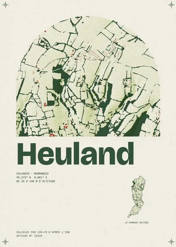 Affiche de Heuland, calculée par 123-fr d'après l'IGN