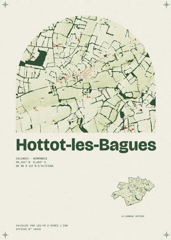 Affiche de Hottot-les-Bagues, calculée par 123-fr d'après l'IGN