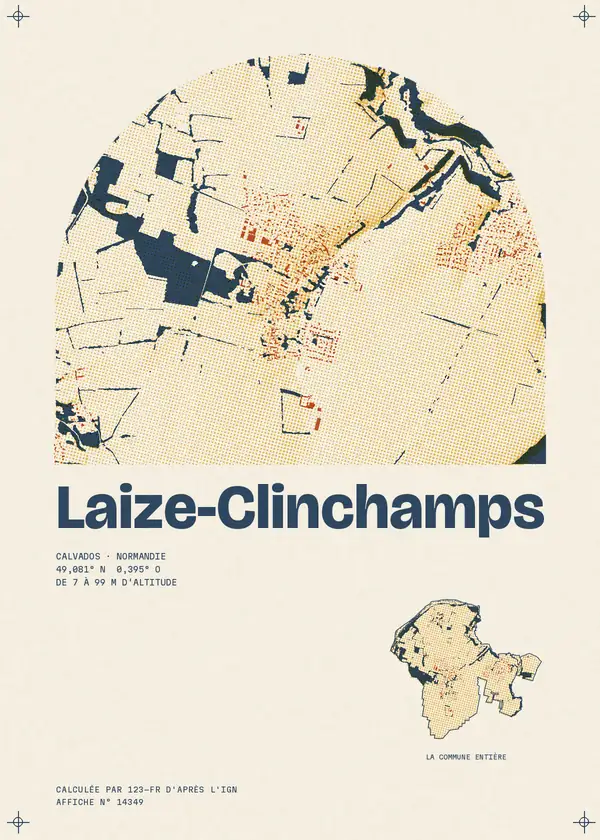 Affiche de Laize-Clinchamps, calculée par 123-fr d'après l'IGN