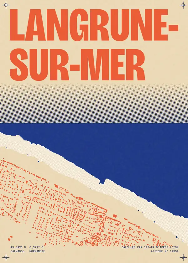 Affiche de Langrune-sur-Mer, calculée par 123-fr d'après l'IGN