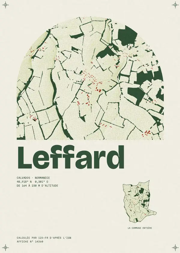 Affiche de Leffard, calculée par 123-fr d'après l'IGN