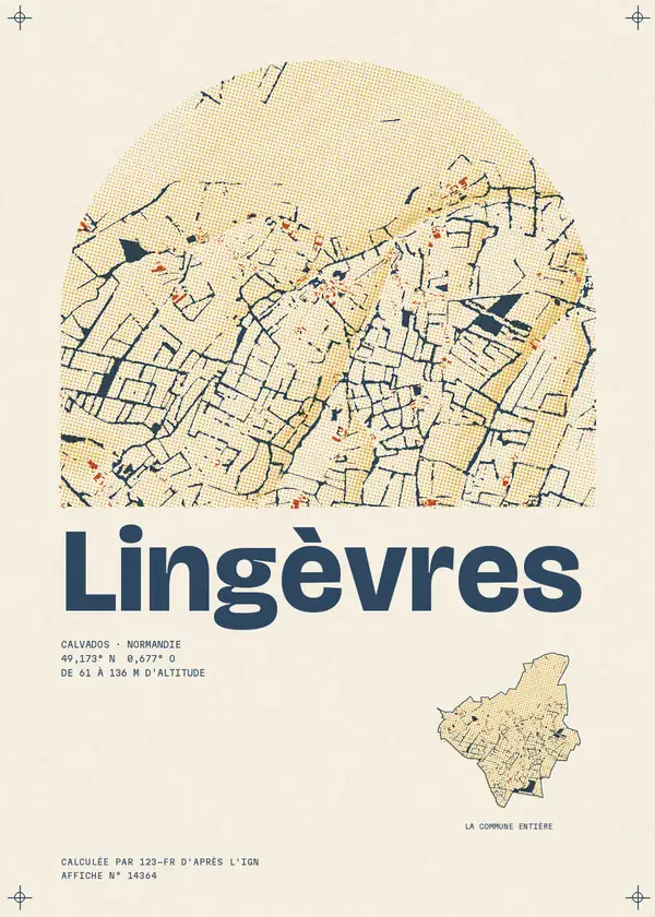 Affiche de Lingèvres, calculée par 123-fr d'après l'IGN
