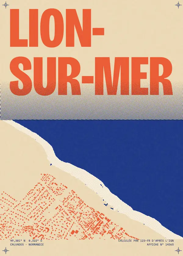 Affiche de Lion-sur-Mer, calculée par 123-fr d'après l'IGN
