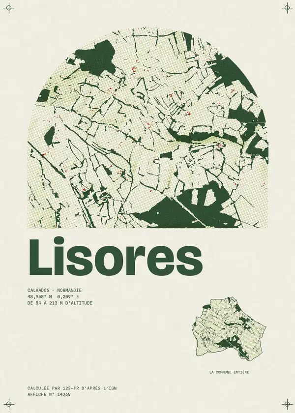 Affiche de Lisores, calculée par 123-fr d'après l'IGN