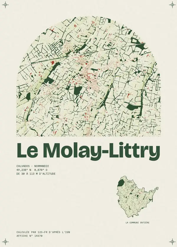 Affiche de Le Molay-Littry, calculée par 123-fr d'après l'IGN