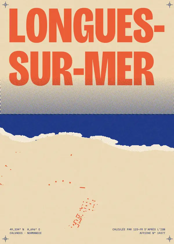 Affiche de Longues-sur-Mer, calculée par 123-fr d'après l'IGN