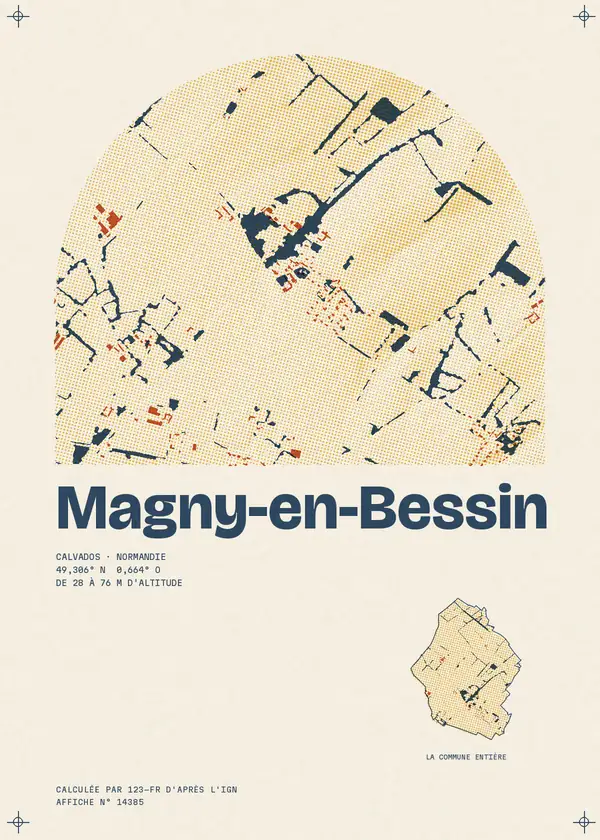 Affiche de Magny-en-Bessin, calculée par 123-fr d'après l'IGN