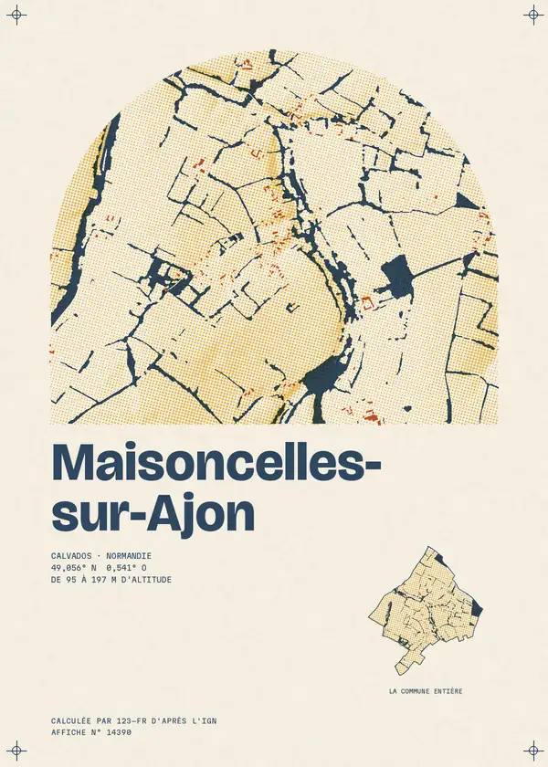 Affiche de Maisoncelles-sur-Ajon, calculée par 123-fr d'après l'IGN