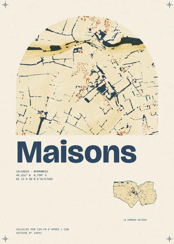 Affiche de Maisons, calculée par 123-fr d'après l'IGN