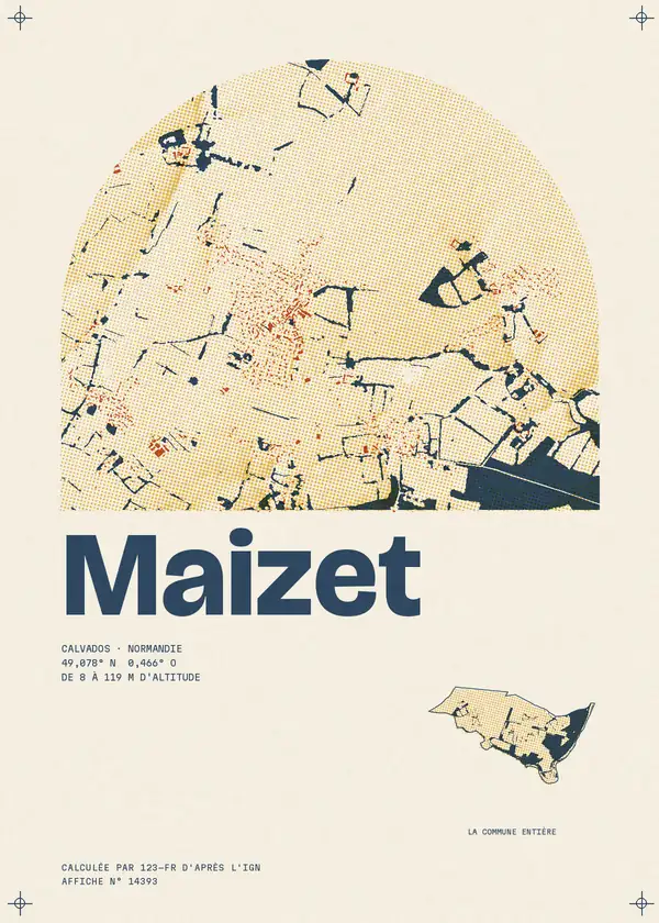 Affiche de Maizet, calculée par 123-fr d'après l'IGN