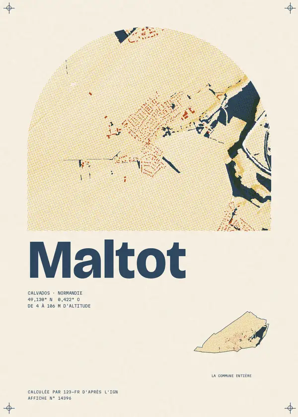 Affiche de Maltot, calculée par 123-fr d'après l'IGN