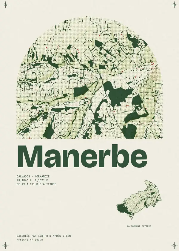 Affiche de Manerbe, calculée par 123-fr d'après l'IGN