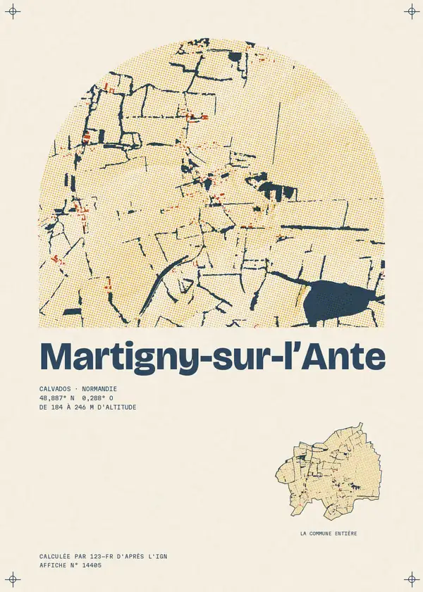 Affiche de Martigny-sur-l'Ante, calculée par 123-fr d'après l'IGN