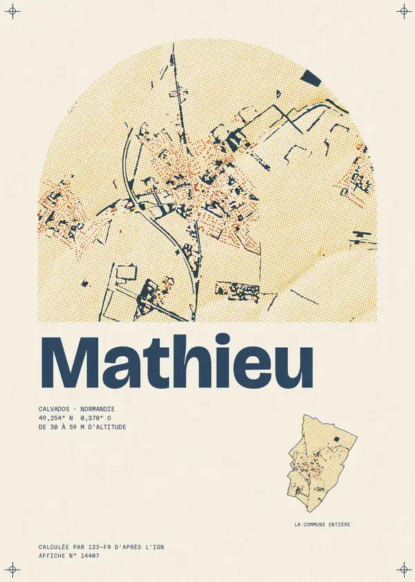 Affiche de Mathieu, calculée par 123-fr d'après l'IGN