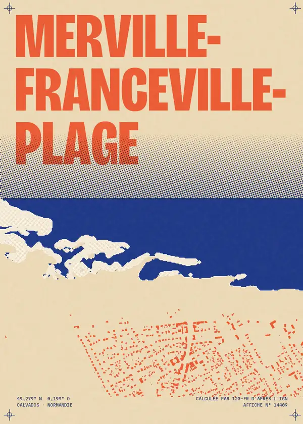 Affiche de Merville-Franceville-Plage, calculée par 123-fr d'après l'IGN