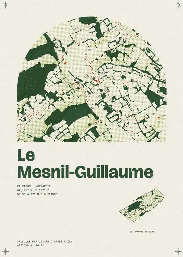 Affiche de Le Mesnil-Guillaume, calculée par 123-fr d'après l'IGN