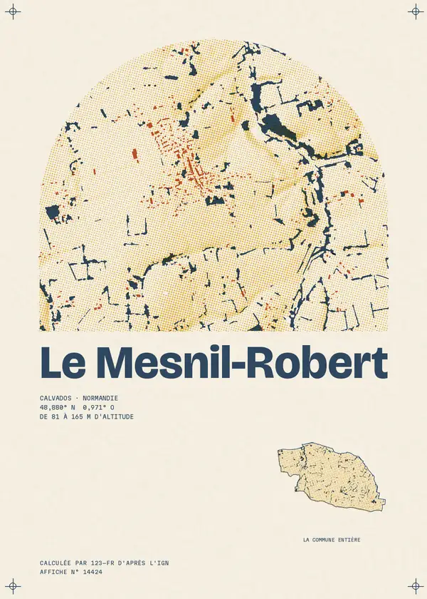 Affiche de Le Mesnil-Robert, calculée par 123-fr d'après l'IGN
