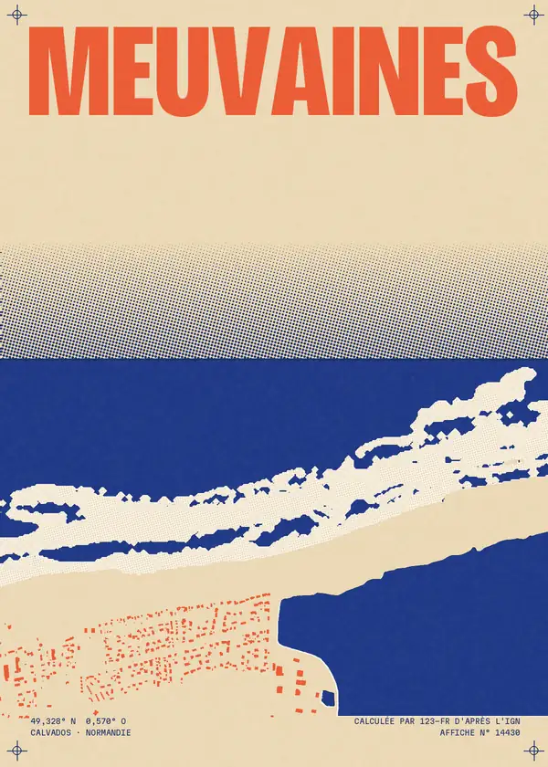 Affiche de Meuvaines, calculée par 123-fr d'après l'IGN