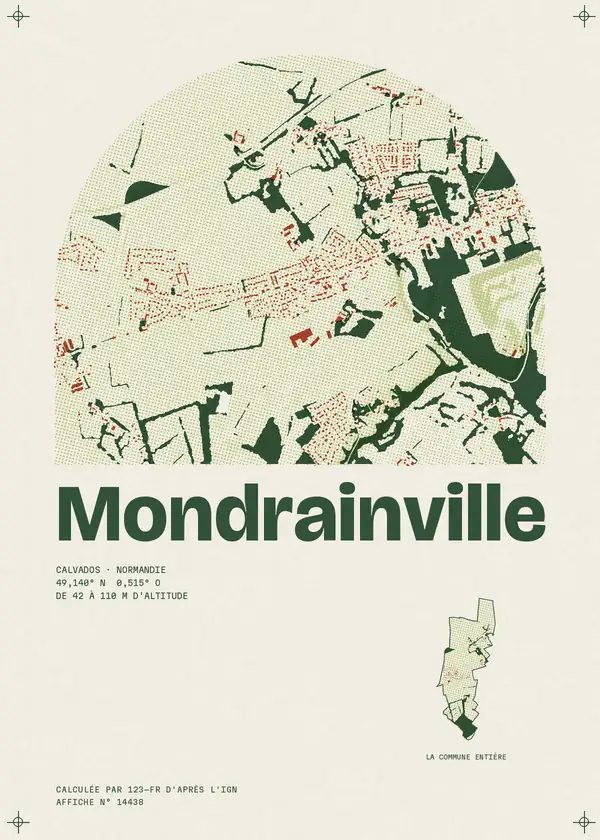 Affiche de Mondrainville, calculée par 123-fr d'après l'IGN