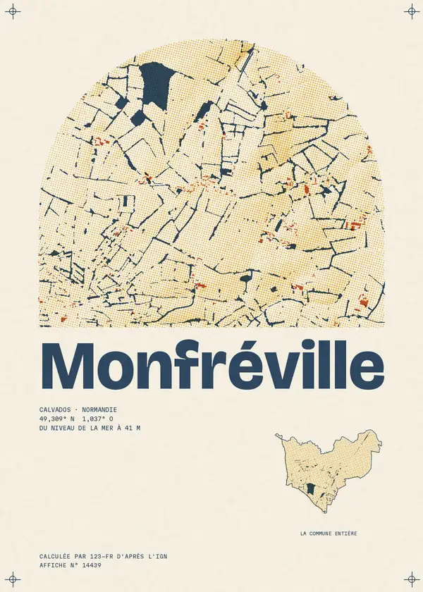 Affiche de Monfréville, calculée par 123-fr d'après l'IGN