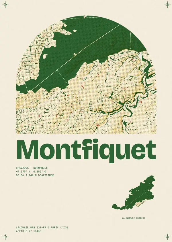 Affiche de Montfiquet, calculée par 123-fr d'après l'IGN