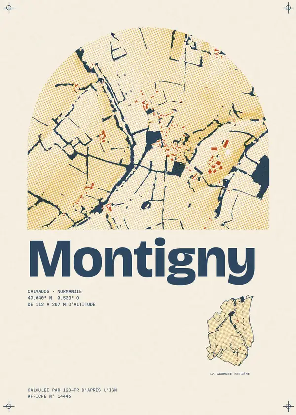 Affiche de Montigny, calculée par 123-fr d'après l'IGN