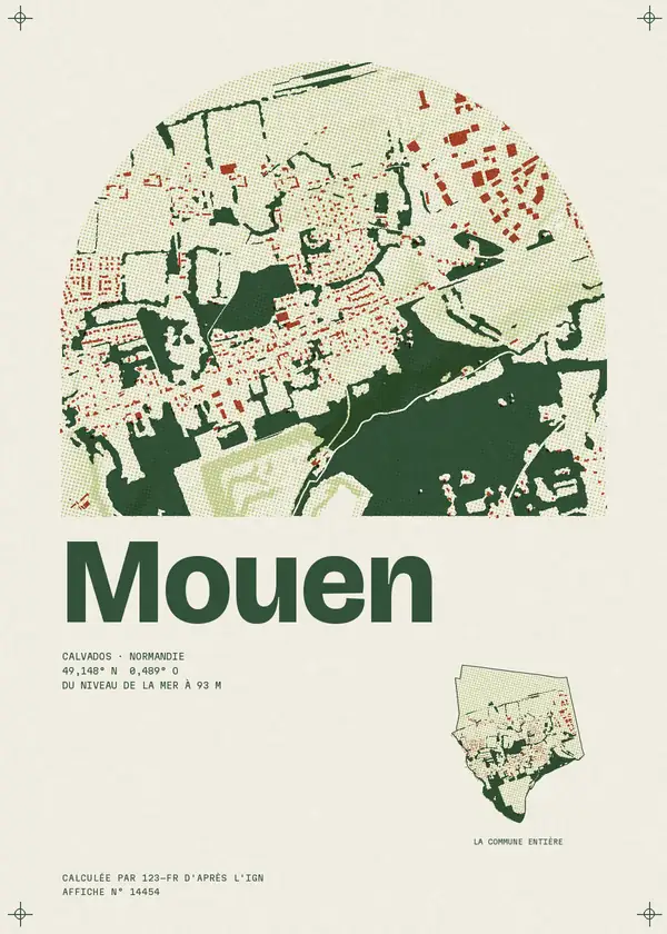 Affiche de Mouen, calculée par 123-fr d'après l'IGN