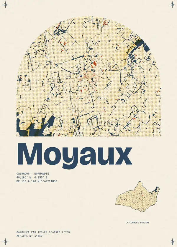 Affiche de Moyaux, calculée par 123-fr d'après l'IGN