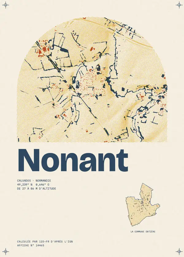 Affiche de Nonant, calculée par 123-fr d'après l'IGN