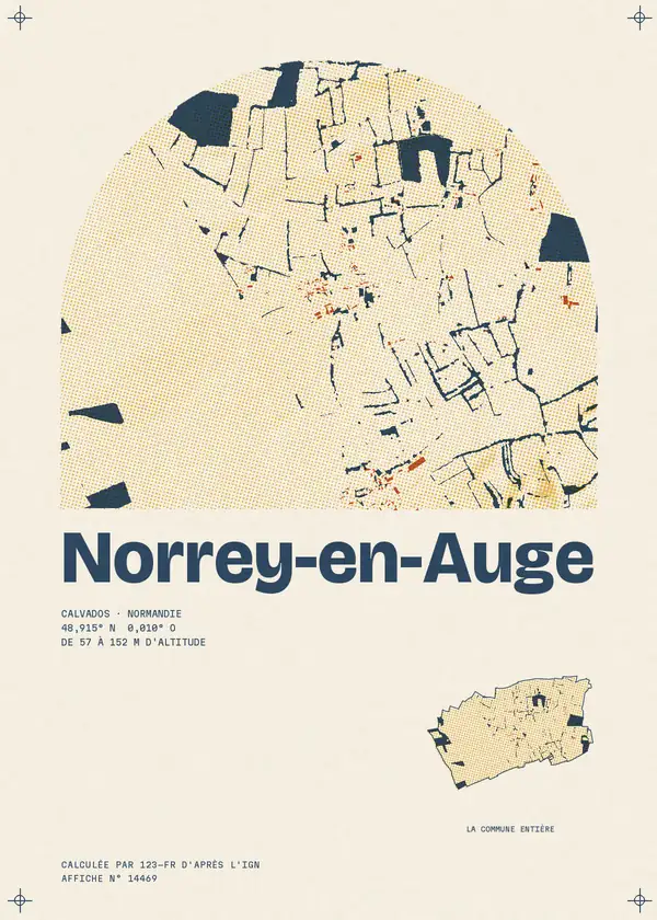 Affiche de Norrey-en-Auge, calculée par 123-fr d'après l'IGN