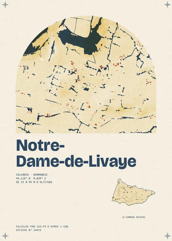 Affiche de Notre-Dame-de-Livaye, calculée par 123-fr d'après l'IGN