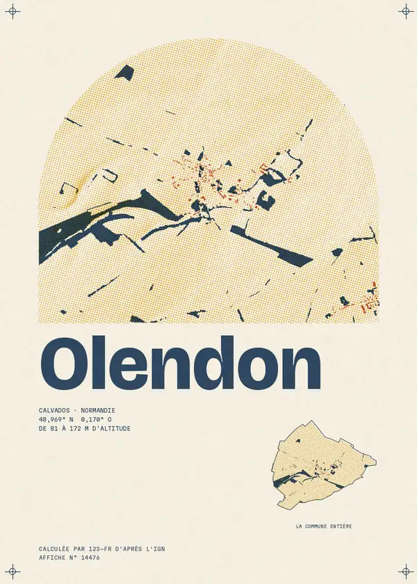 Affiche de Olendon, calculée par 123-fr d'après l'IGN