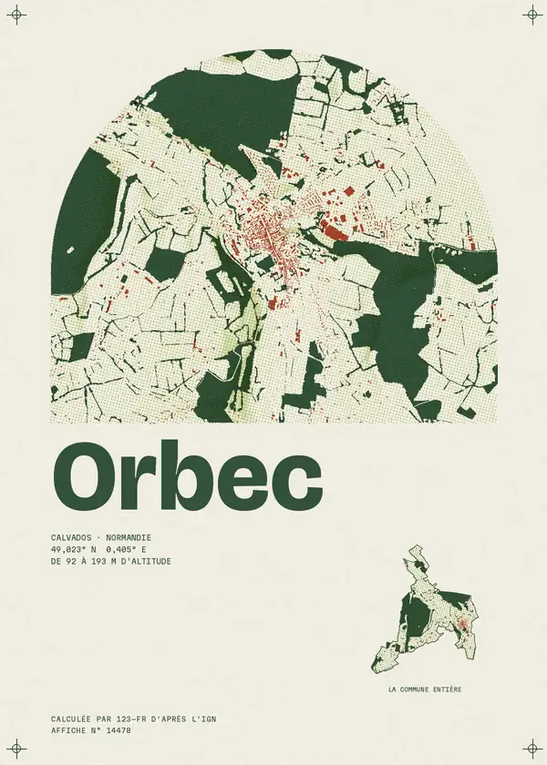 Affiche de Orbec, calculée par 123-fr d'après l'IGN