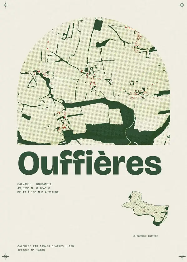Affiche de Ouffières, calculée par 123-fr d'après l'IGN