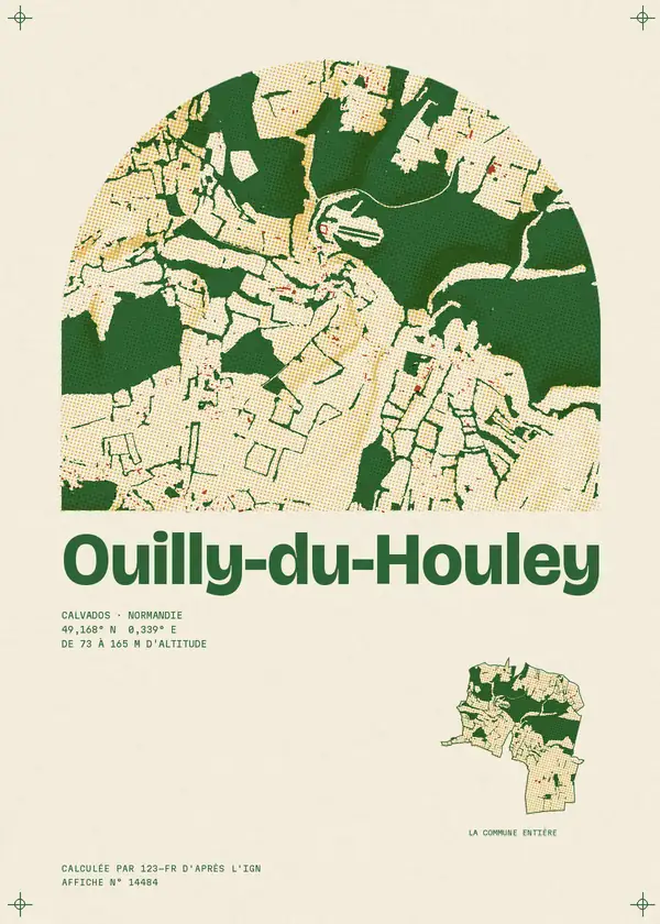 Affiche de Ouilly-du-Houley, calculée par 123-fr d'après l'IGN