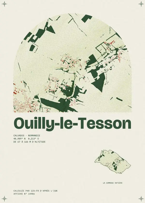 Affiche de Ouilly-le-Tesson, calculée par 123-fr d'après l'IGN