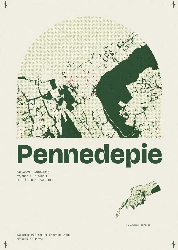 Affiche de Pennedepie, calculée par 123-fr d'après l'IGN