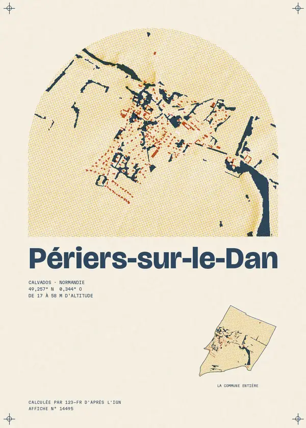 Affiche de Périers-sur-le-Dan, calculée par 123-fr d'après l'IGN