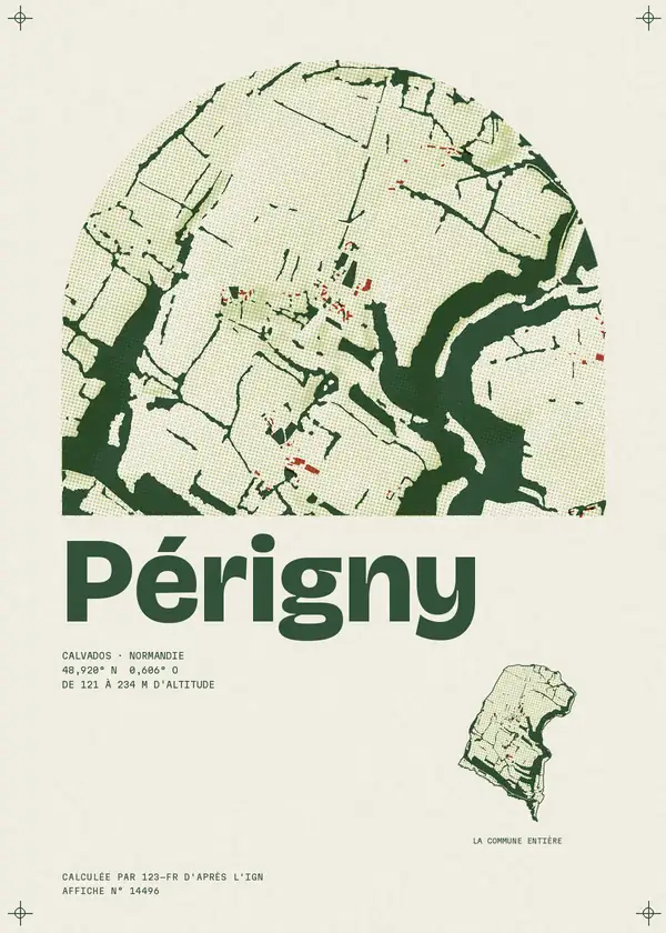 Affiche de Périgny, calculée par 123-fr d'après l'IGN