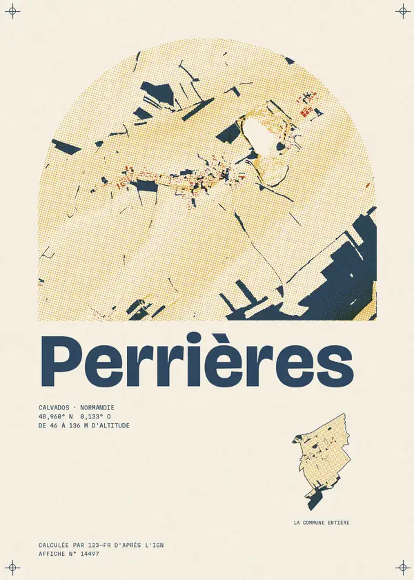 Affiche de Perrières, calculée par 123-fr d'après l'IGN