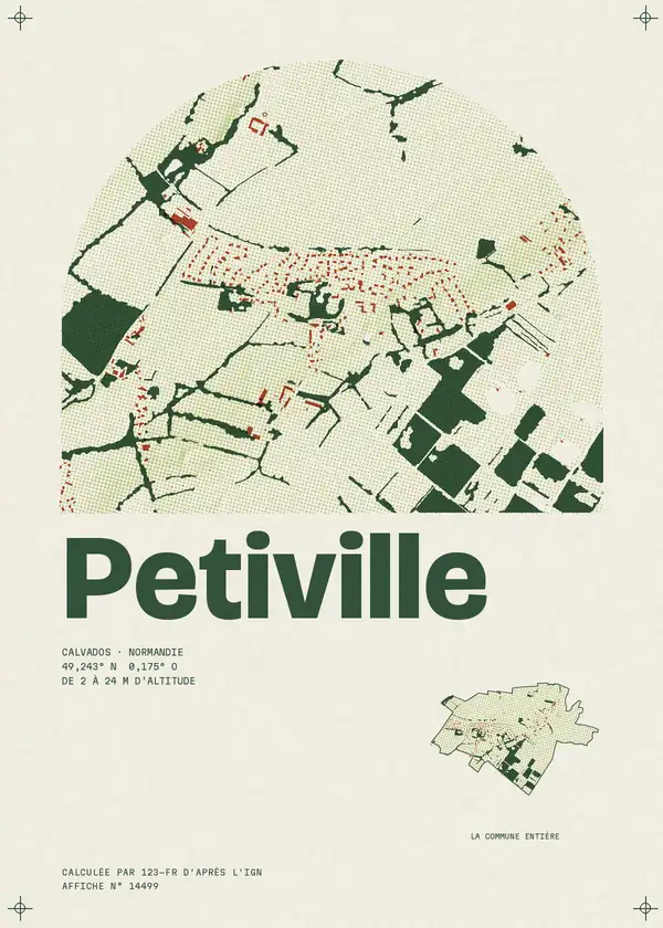 Affiche de Petiville, calculée par 123-fr d'après l'IGN