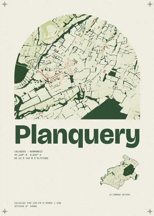 Affiche de Planquery, calculée par 123-fr d'après l'IGN