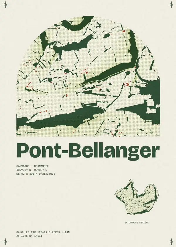 Affiche de Pont-Bellanger, calculée par 123-fr d'après l'IGN