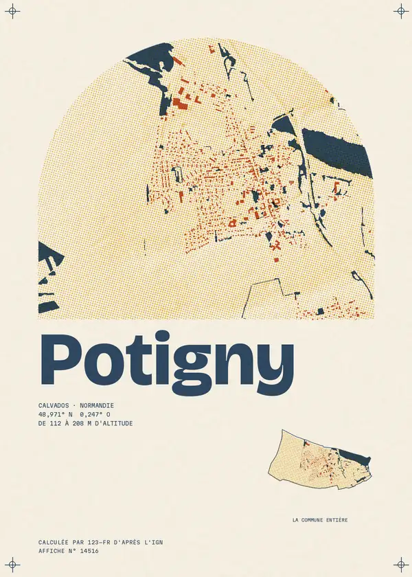 Affiche de Potigny, calculée par 123-fr d'après l'IGN