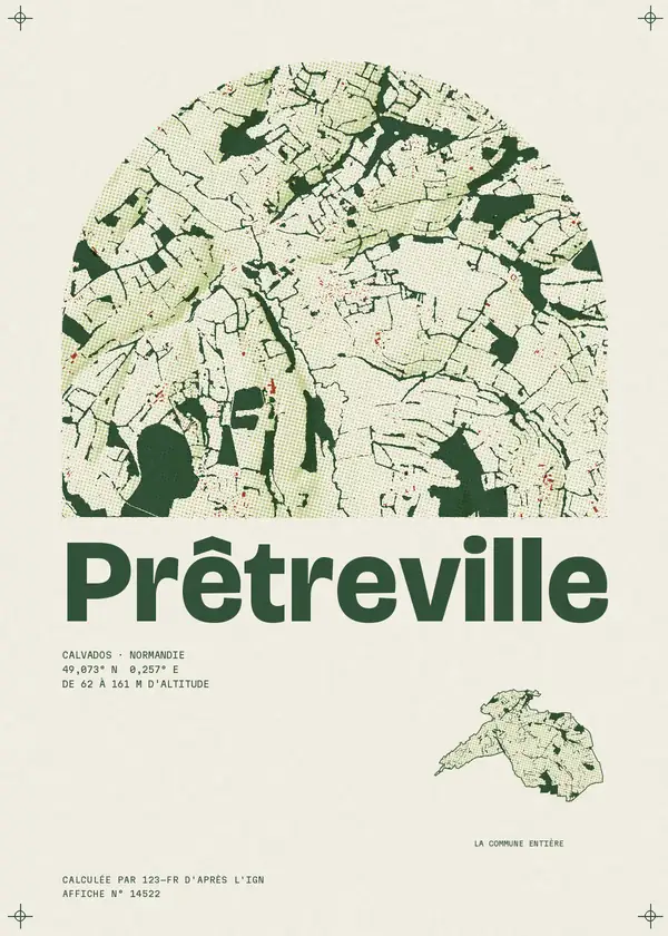 Affiche de Prêtreville, calculée par 123-fr d'après l'IGN