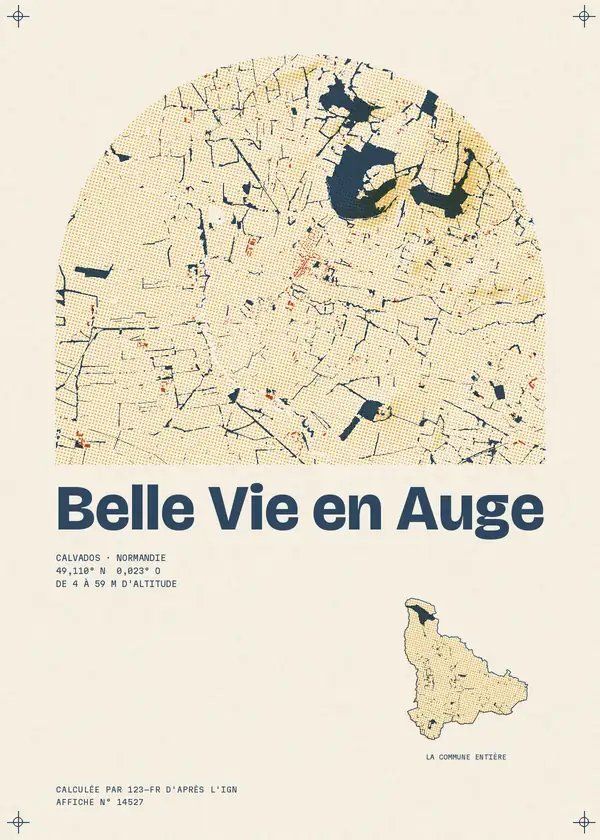 Affiche de Belle Vie en Auge, calculée par 123-fr d'après l'IGN