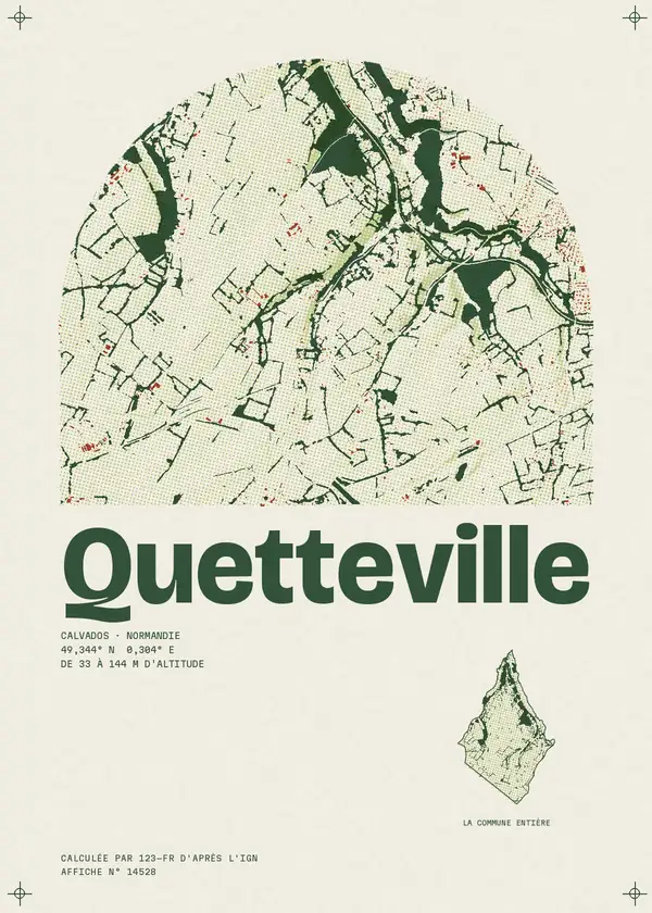 Affiche de Quetteville, calculée par 123-fr d'après l'IGN