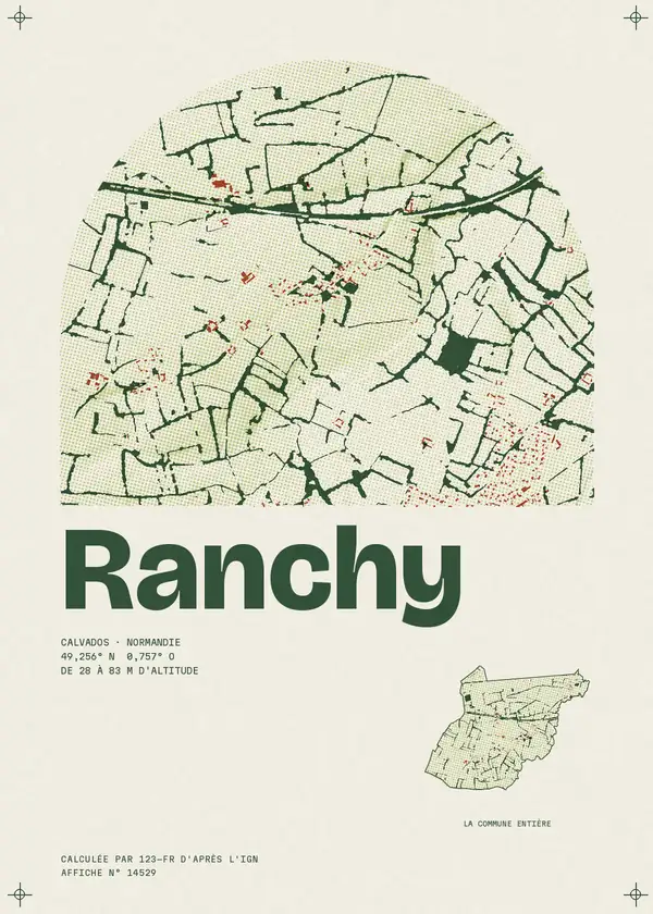Affiche de Ranchy, calculée par 123-fr d'après l'IGN